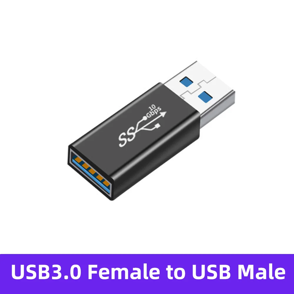 Right Angle USB 3.0 High-Speed Extension Adapter – Upward Elbow Connector, Male to Female Plug Converter