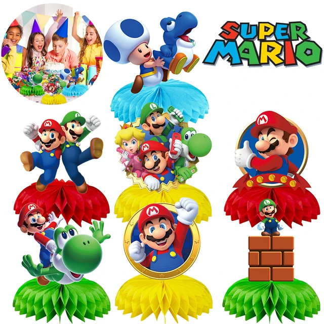 Nouveau Kit (cde 6) Anniversaire Mario complet 16 Enfants (16