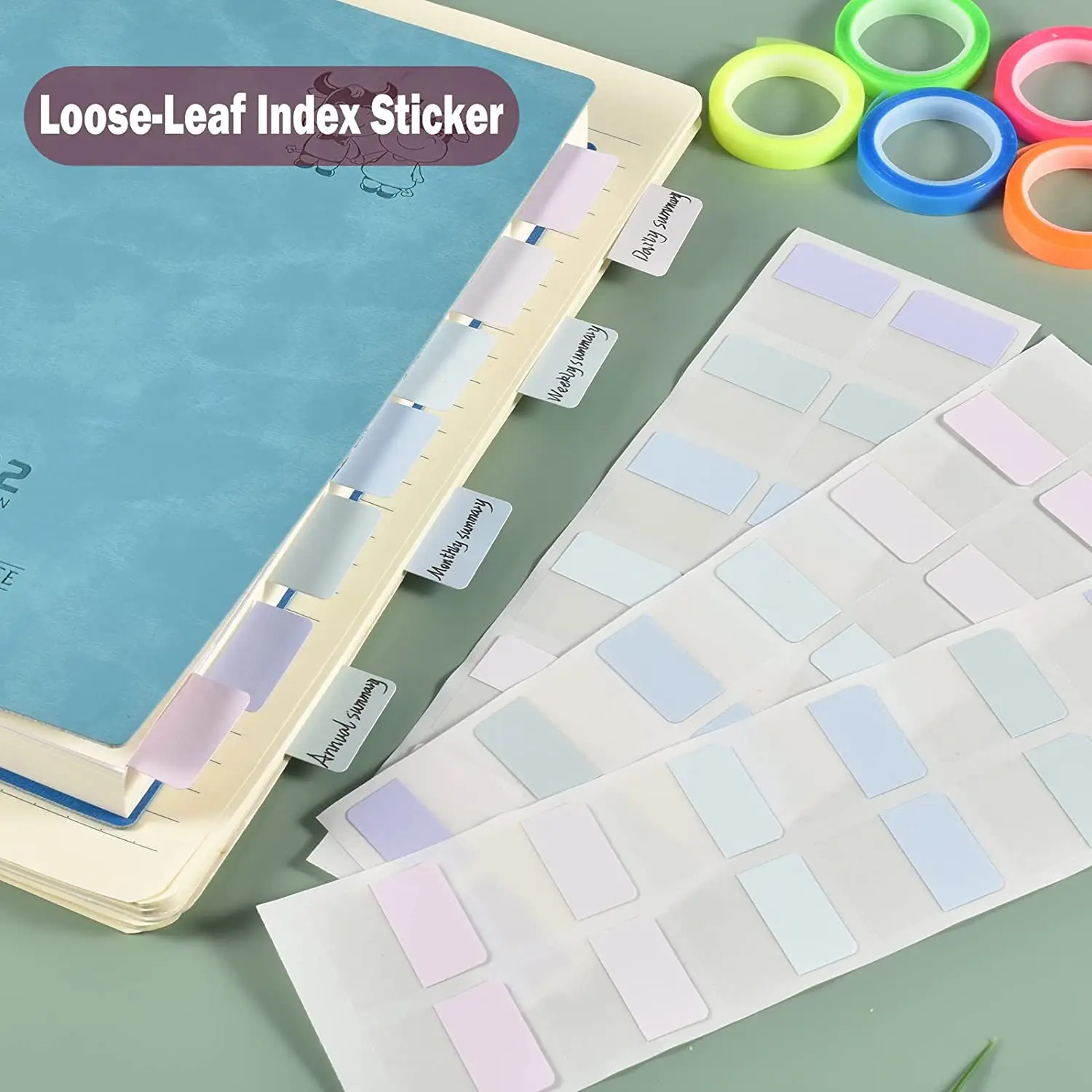 Transparent Sticky Index Tabs, Clear Sticky Notes Long Page Book Markers Tabs, Tape Flags for Books Annotation - 4
