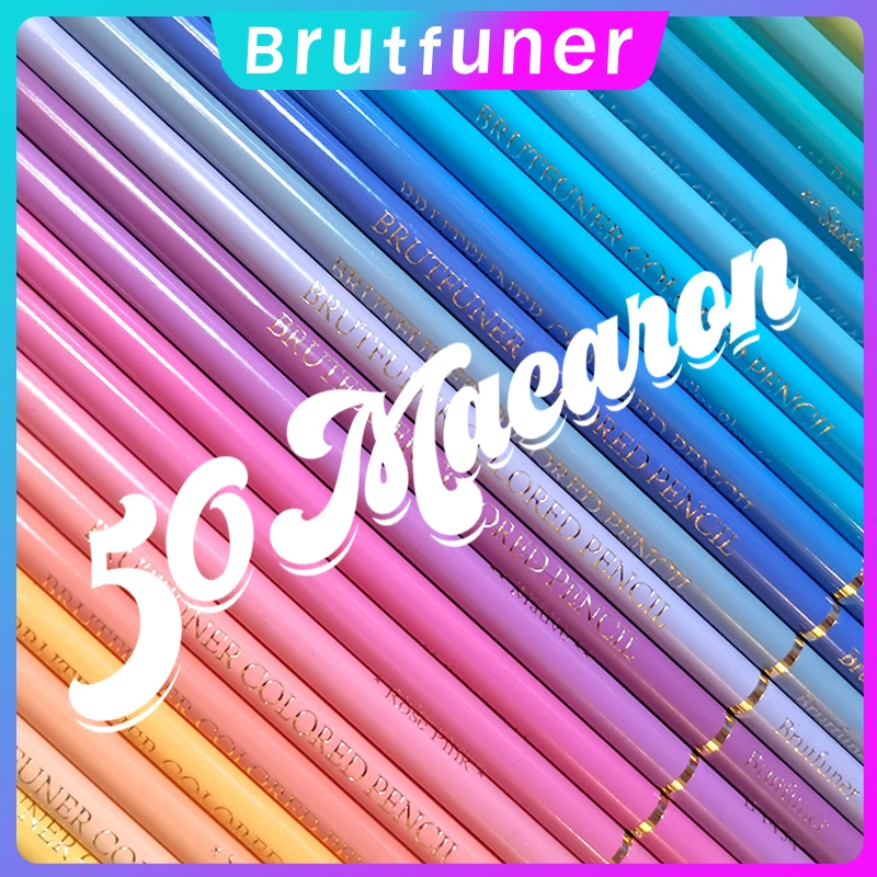 Andstal Brutfuner Macaron 50 Colors Colored Pencil Professional Pastel Drawing Pencils Colour Pencils Art Supplies For Artist