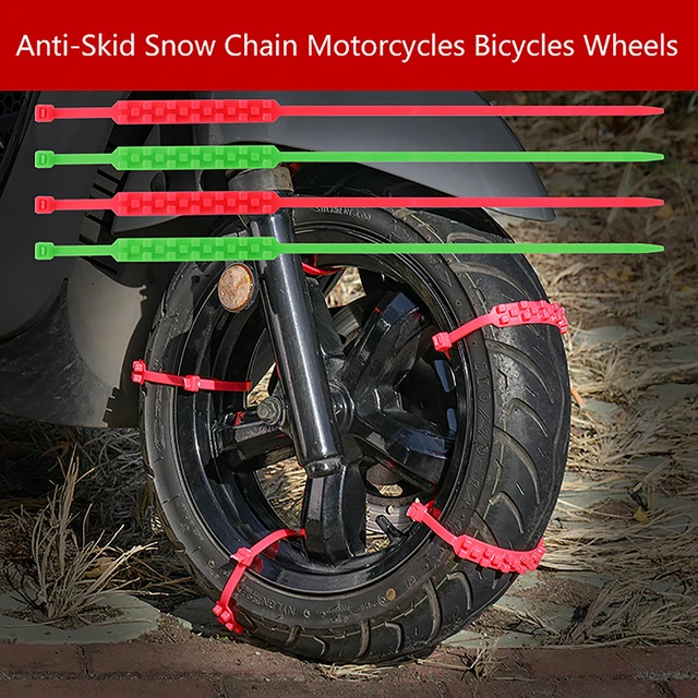 Chaîne à neige pour moto à deux roues, cryptage audacieux, boue, route de  montagne, pneu de sécurité - AliExpress