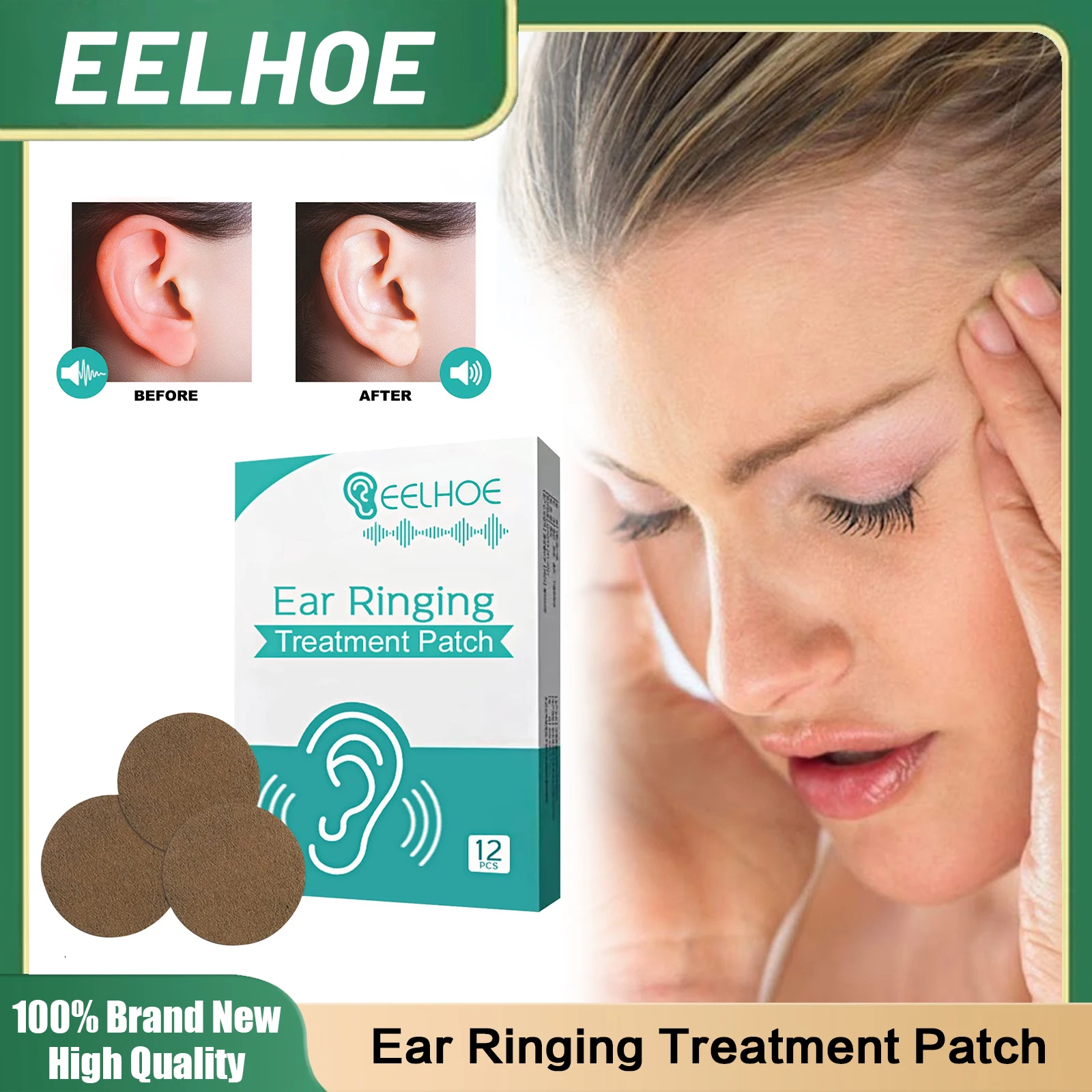 

Ear Ringing Treatment Patch Tinnitus Buzzing Pain Relief Prevent Hearing Loss Sticker Natural Herbal Extract Plaster Health Care