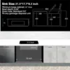31" x 18" Black Double Bowl Kitchen Sink, Drop-in/Topmount Overmount Kitchen Sinks Basin with 304 Nano-Coated and Accessories 6