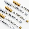 Metallic Marker Pen Waterproof Permanent Acrylic Gold Silver Color Pen Back to School Supplies Highlighter Marker DIY Painting 3