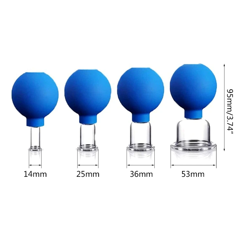 4pcs Vacuum Cup Ball Glass Cup Exclude Moisture Anti Cellulite Massage Chinese Therapy Face Cupping Cans Dropship