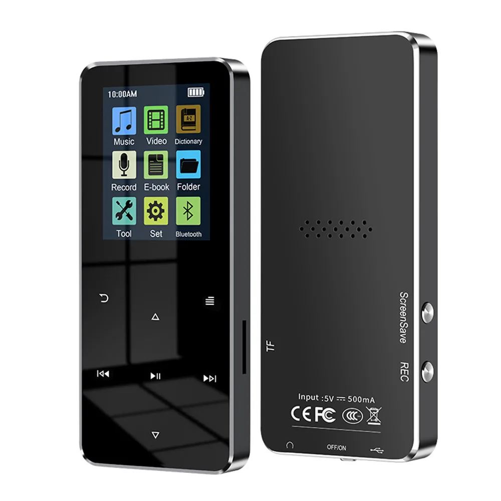 MP3 MP4 Player MP3 MP4 Music Player Metal Touch Walkman Player HiFi Bluetooth 5.0 Support Card Built-in Speaker E-Book With Alarm Clock