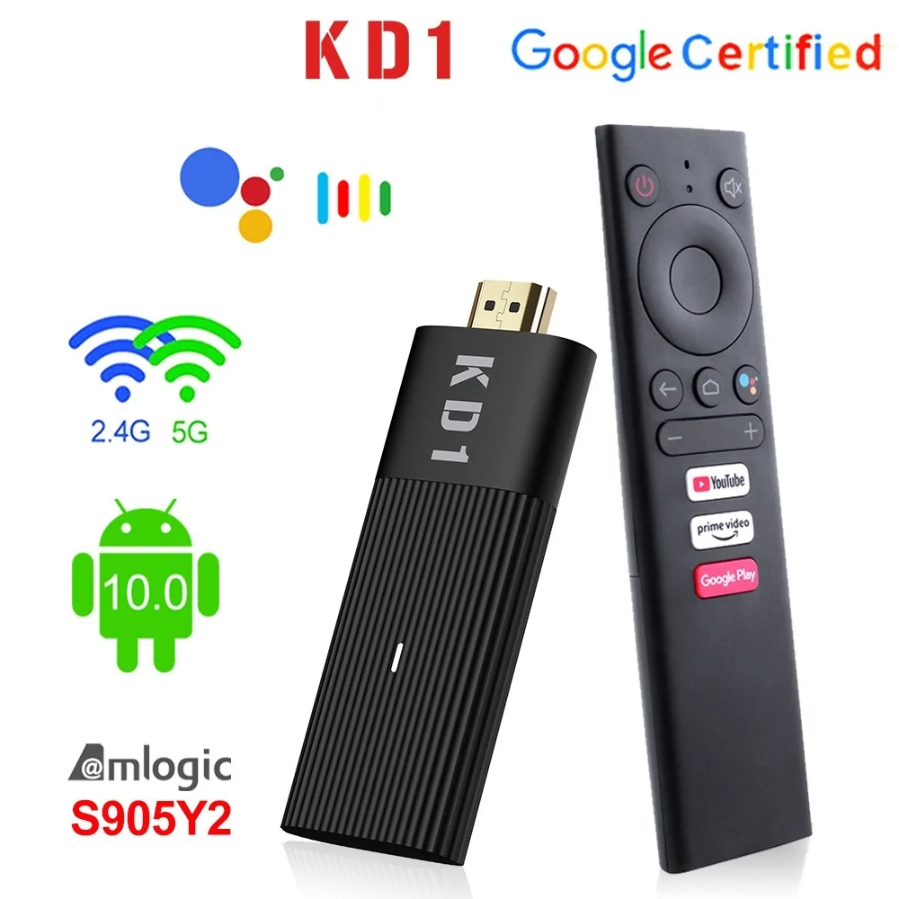 

ТВ-приставка KD1, Amlogic S905Y2, Android 10, 2 + 16 ГБ, 1080P, 4K, 2,4 ГГц