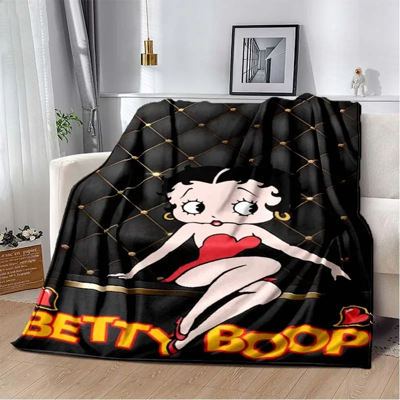 Cartoon  B-B-Bettys-boops Printed Blanket Picnic Blankets Warm Blanket Soft and Comfortable Blanket Home Travel 6