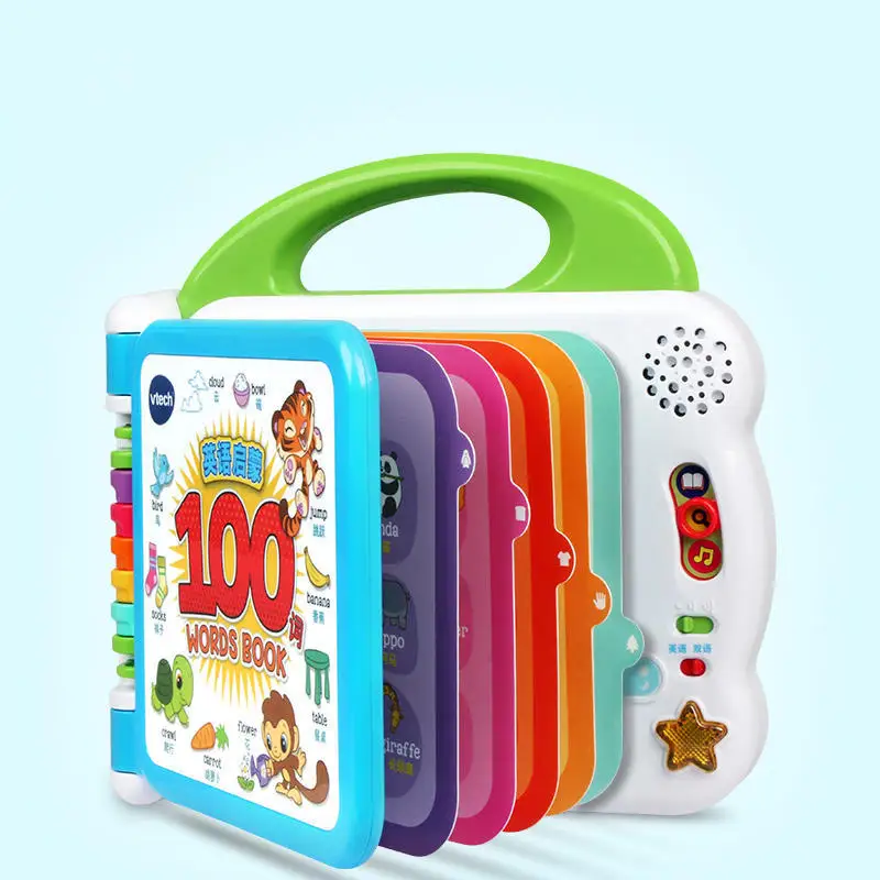 English Bilingual 100 Word Language Early Education Learn Machine Audio Book Animal Sound Cognative Smart Touch Read Toy Gift 2
