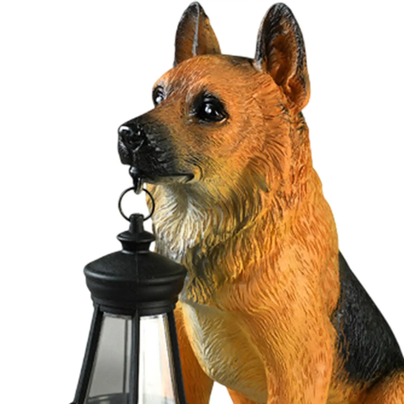 Dog Solar Garden Statue Waterproof Resin German Shepherd Decorative Sculpture for Landscape Backyard Flower Bed Porch Balcony