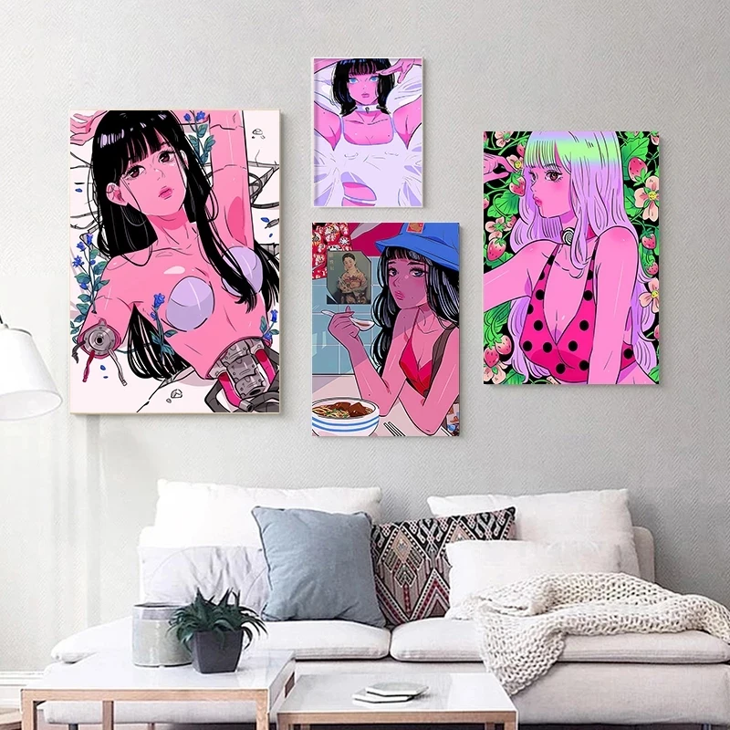 Japanese Anime Cartoon Sweet Sexy Girl Kawaii 5D DIY Diamond Painting Mosaic Art Embroidery Picture Cross Stitch Home Decor