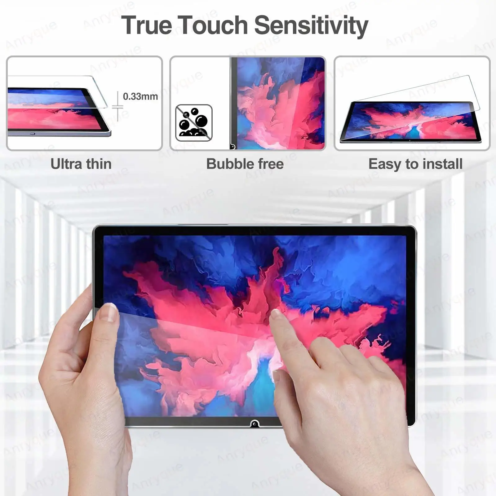 2 Packs Tempered Glass Screen Protector For Lenovo Tab K11 Plus Case 11.5 Inch 2024 TB352FU TB352XU HD 9H Hardness Screen Film 4