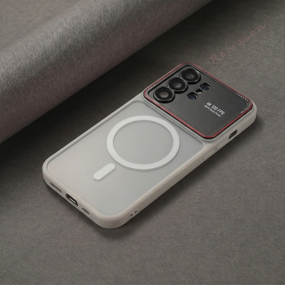 Magnetic Luxury Phone Case with Matte Finish and Camera Protector Cover