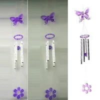 Yard Wind Chime Metal Tubes Outdoor Ornament Butterfly Garden Home Decor Healthy Smooth 40cm Plastic Necessary 1