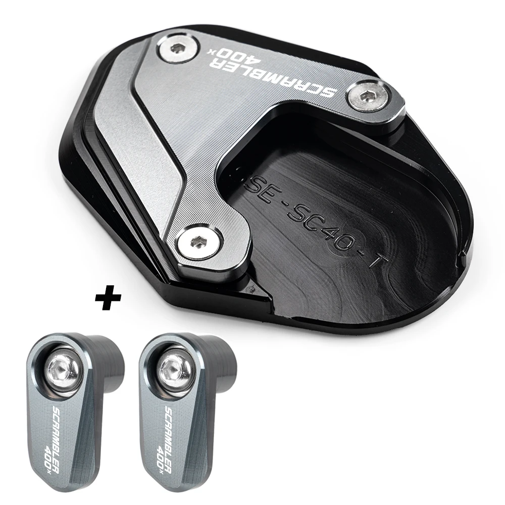 Motorcycle Kickstand Extension Pad And Sensor Protector For Triumph Scrambler 400X