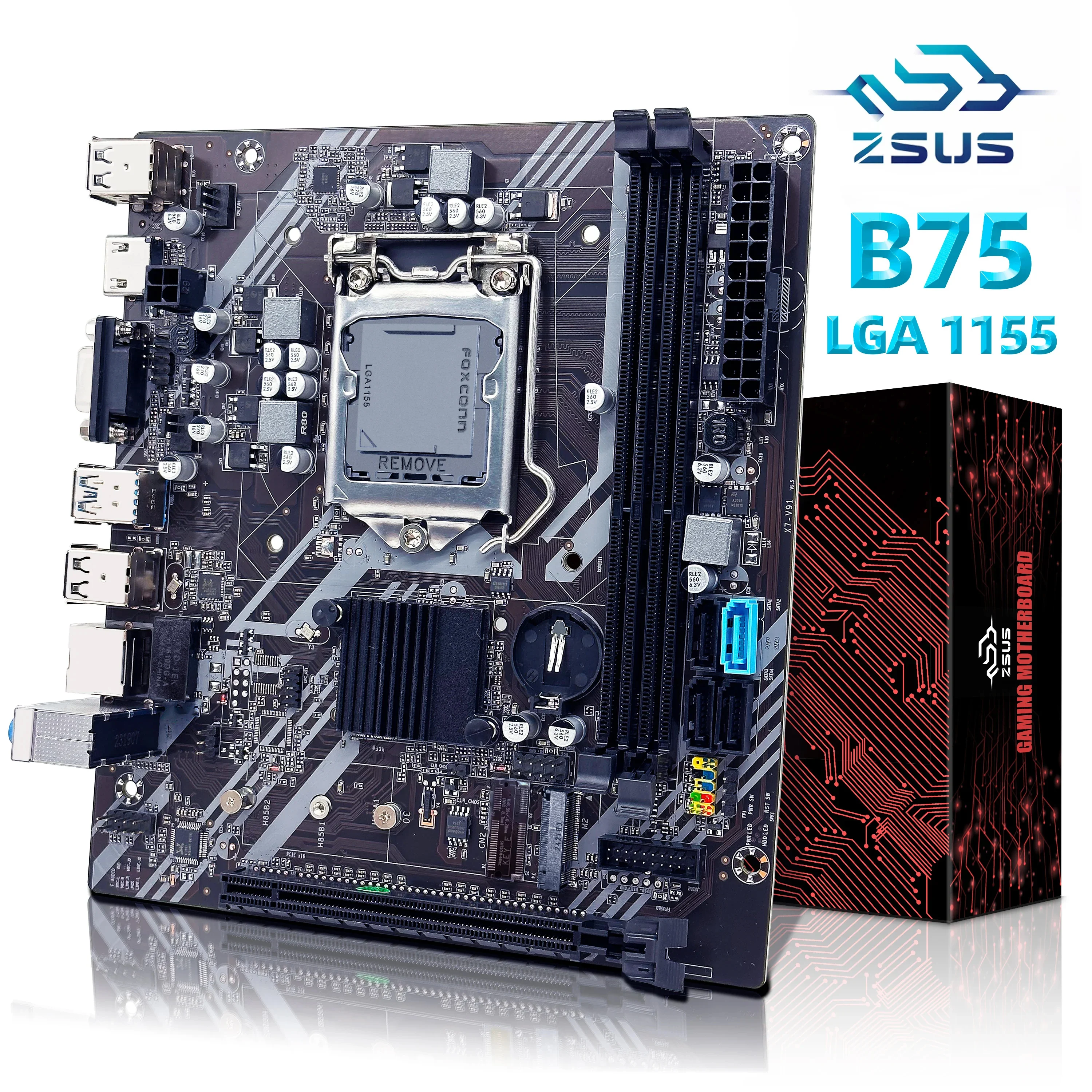thumbnail image 1 of ZSUS B75 Motherboard LGA 1155 Desktop Motherboards Support DDR3 RAM With NVME M.2 Interface USB3.0 SATA3.0, 1 of 4