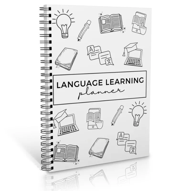 Language Learning Planner: Vocabulary & Grammar Notebook with Weekly & Monthly Logs