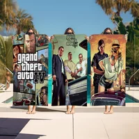 GTA 5 Grand Theft Auto Anime Beach Swimming Towel Soft Absorbent Washcloth Children's Gifts for Kids Travel Camping Gym 1