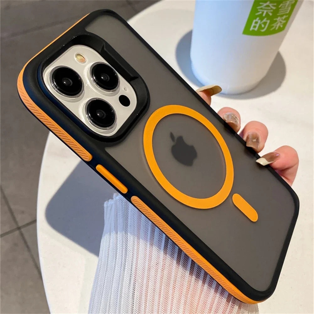 Luxury Matte Translucent Shockproof Armor Case with Magsafe Compatibility