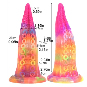 Luminous Tentacle Dildo Silicone Octopus Monster Anal Plug Dragon Dildo with Strong Suction Cup Adult Sex Toy Glow in The Dark 2