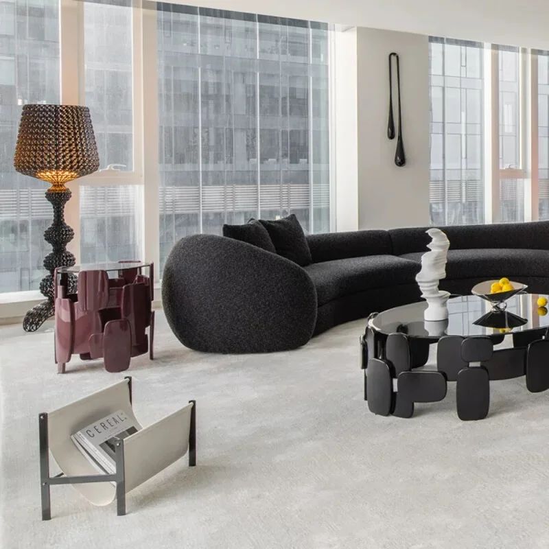 Japanese Cheap Coffee Table Modern Industrial Designer Small Books Coffee Table Minimalist Moving Glass Couchtisch Furniture