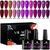 MSRUIOO 12Pcs/Set Dark Purple Brown Gel Nail Polish Nail Supplies Semi Permanent Nail Art Gel Varnish For Nails Manicure Set 1