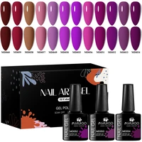 MSRUIOO 12Pcs/Set Dark Purple Brown Gel Nail Polish Nail Supplies Semi Permanent Nail Art Gel Varnish For Nails Manicure Set 1
