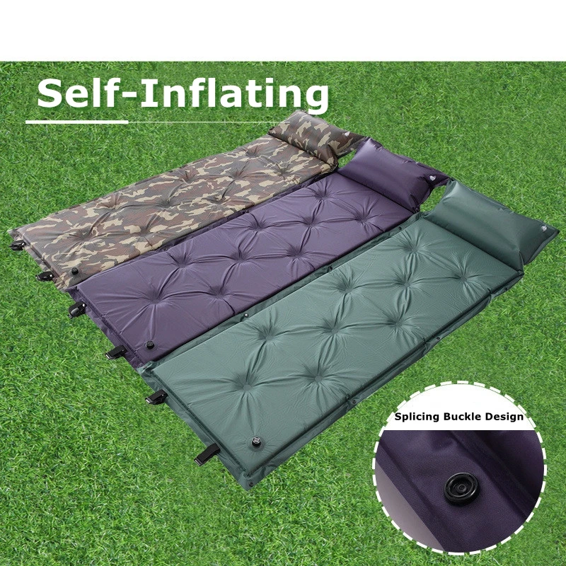 Description Picture 4 of itemSelf-Inflating Ultra light Camping Mat Automatic Air Mattress Camping Bed Picnic Mat Folding Inflatable Sleeping Pad with Pillow