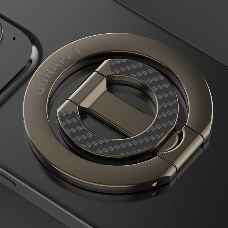 Double-Sided Magnetic Phone Ring Holder with Kickstand and Grip