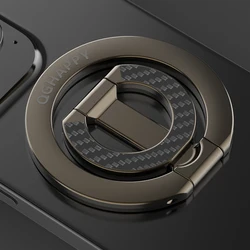 Double - Sided Magnetic Phone Ring Holder with Kickstand and Grip (D - Black)