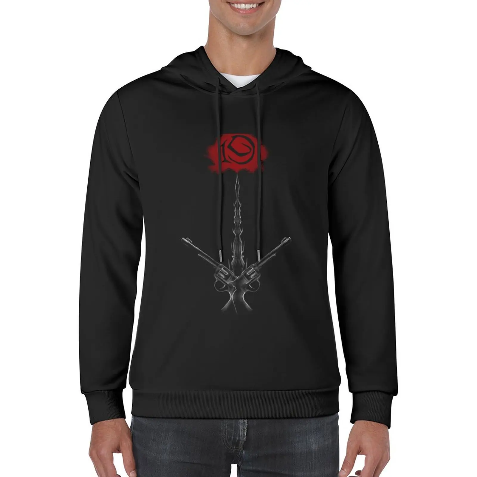 

New Rose and Tower Pullover Hoodie autumn korean style clothes winter clothes korean autumn clothes hoodie oversize