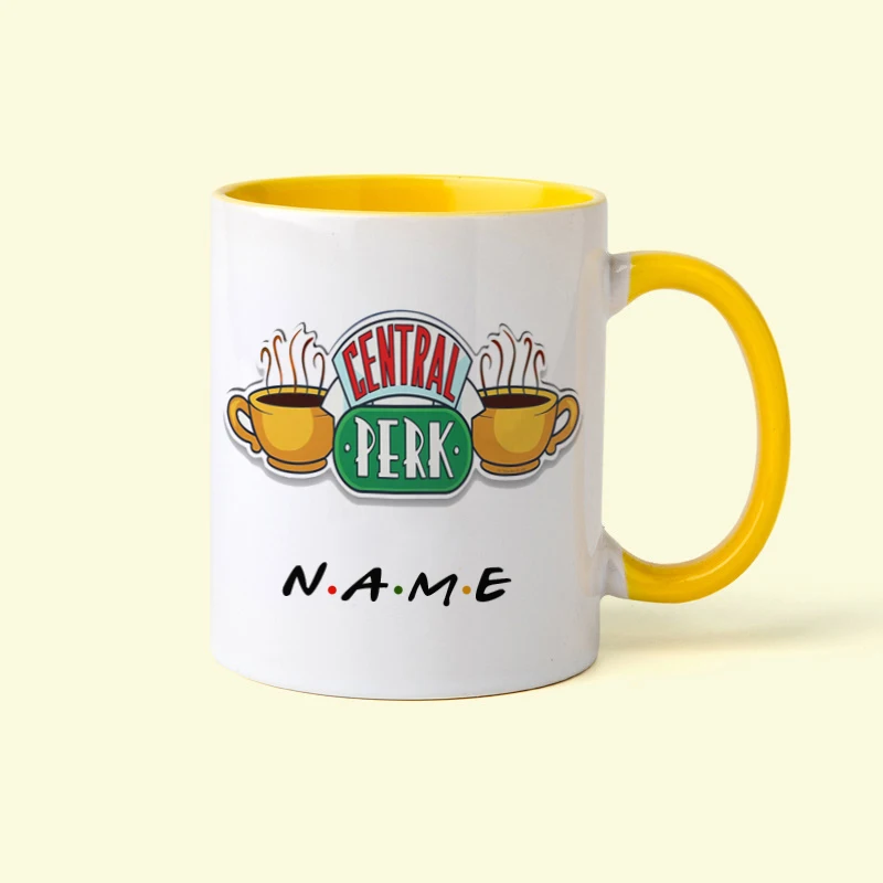 Personalised Name Friends Tv Show Central Perk Mug 11oz Ceramic Coffee Mugs Tea Cup Surprised Gift For Friend