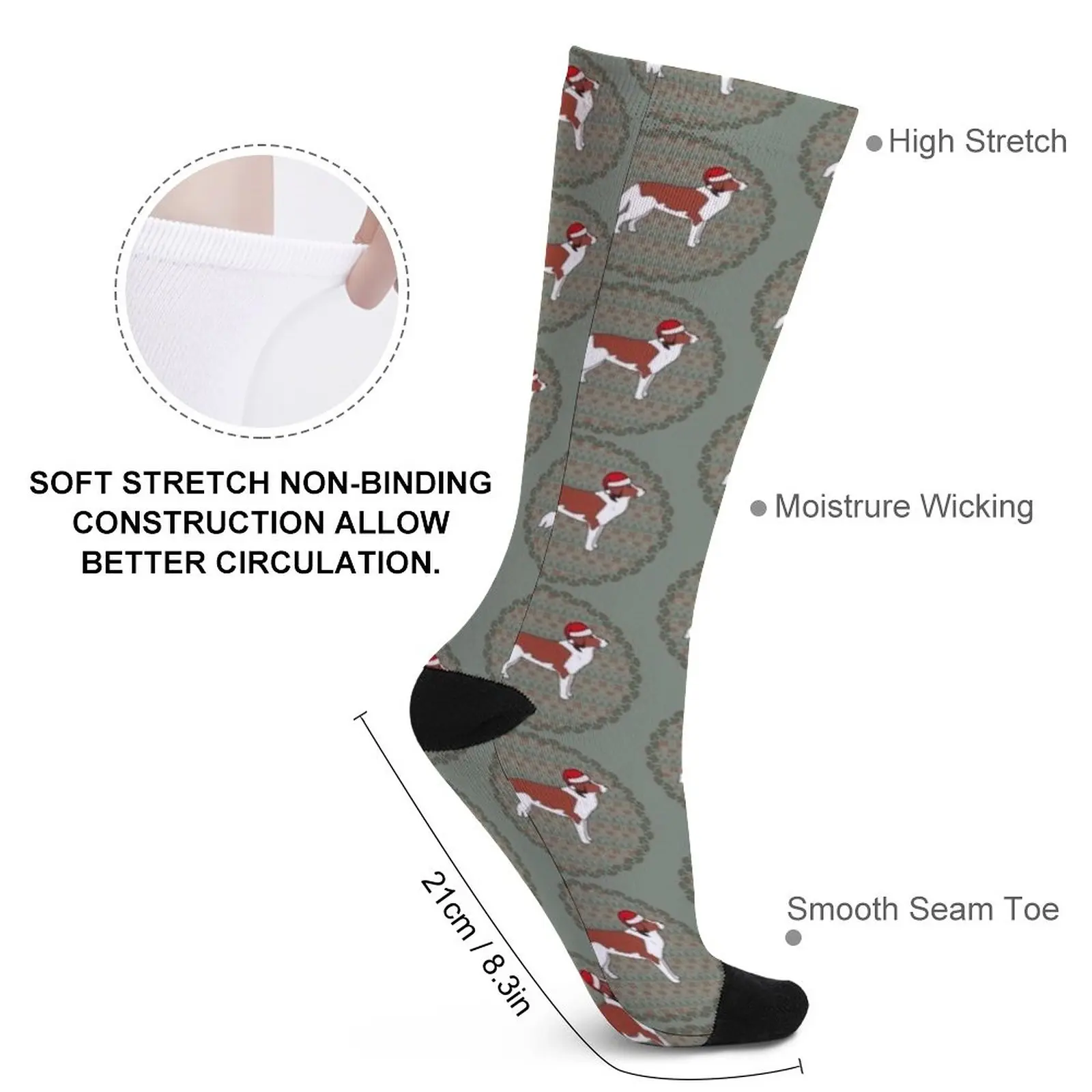 Christmas Card Kooiker Dog Socks socks Men's funny gifts stockings for men MEN FASHION