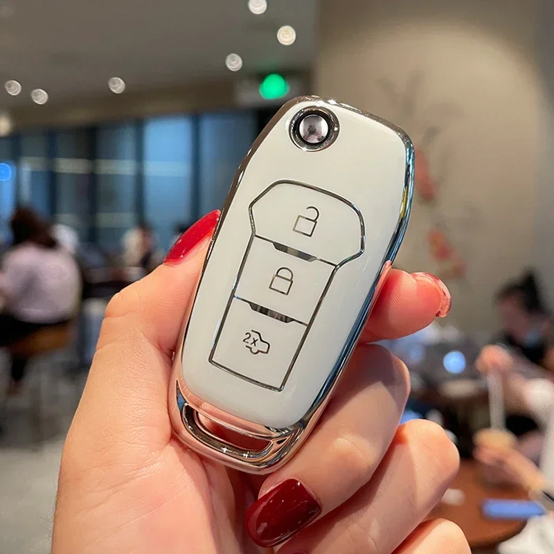 Key Case Key Case Cover Car Key Shell TPU Car Key Case Cover for Ford Fiesta Focus Ecosport etc.