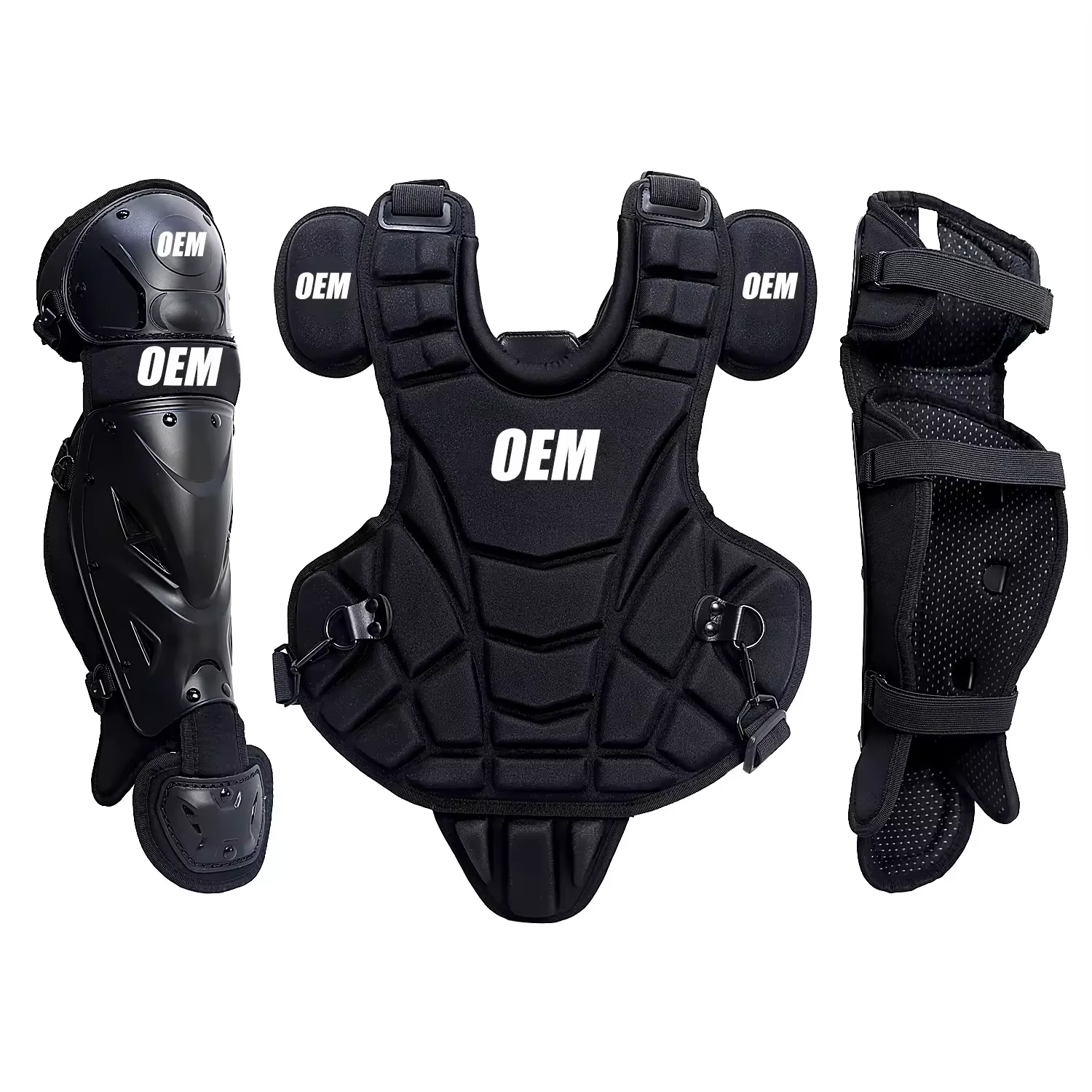 Protector Equipment 14inch Black Baseball Catchers Chest and Leg Guards Baseball Blls Softball for Youth