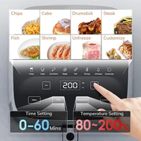 MIUI 5L Air Fryer, Electric Hot fryer Oven Oilless Cooker with Touch Control & Nonstick Basket & Visible Window, Family Size 3