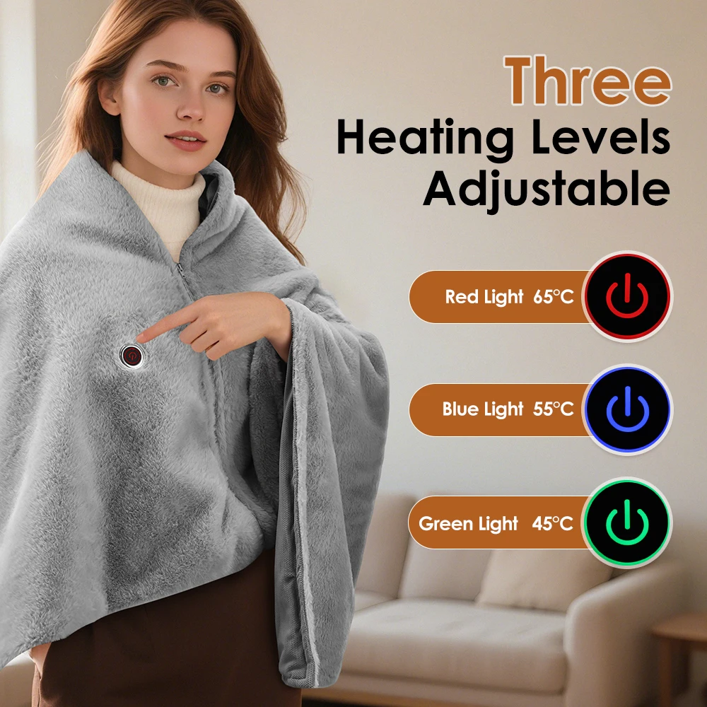 Electric Heating Pad for Shoulder Fatigu Relief Constant Temperature Hot Compress Washable Neck and Shoulder Heated Shawl Warm