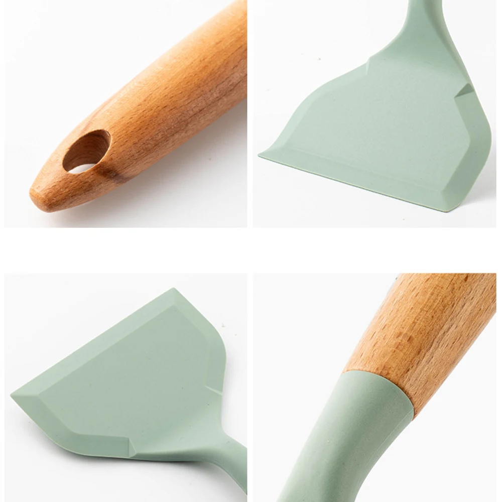 Cooking Spatula Silicone Spatula Steak Spatula Silicone Spatula Cooking Utensils Beef Meat Egg Kitchen Scraper Wide Pizza Cooking Tools Shovel Non-stick Spatula Kitchenware