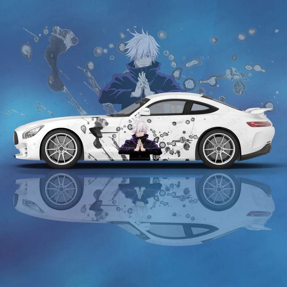 

Satoru Gojo anime Car stickers ita car tuning racing vinyl decal wrap side graphics car door sticker side decal sticker