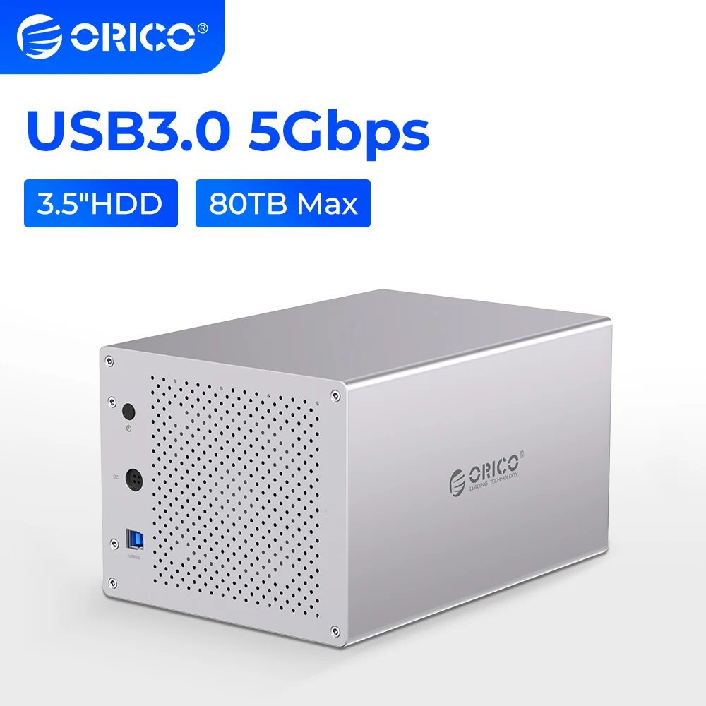 ORICO WS Series 3.5'' 80TB Max Aluminum HDD Docking Station 4/5 Bay Type B/ Type C Hard Drive Enclosure