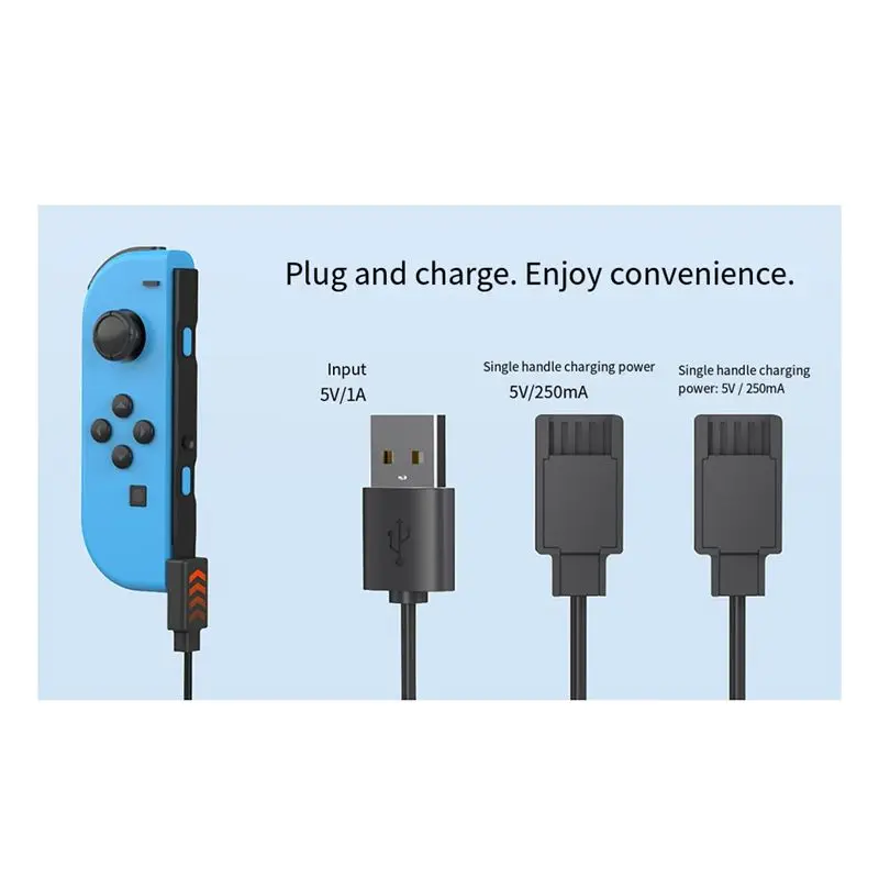 A08E-조이콘 컨트롤러용 USB 케이블 2 in 1 여행용 충전 케이블 스위치 컨트롤러용 충전 코드