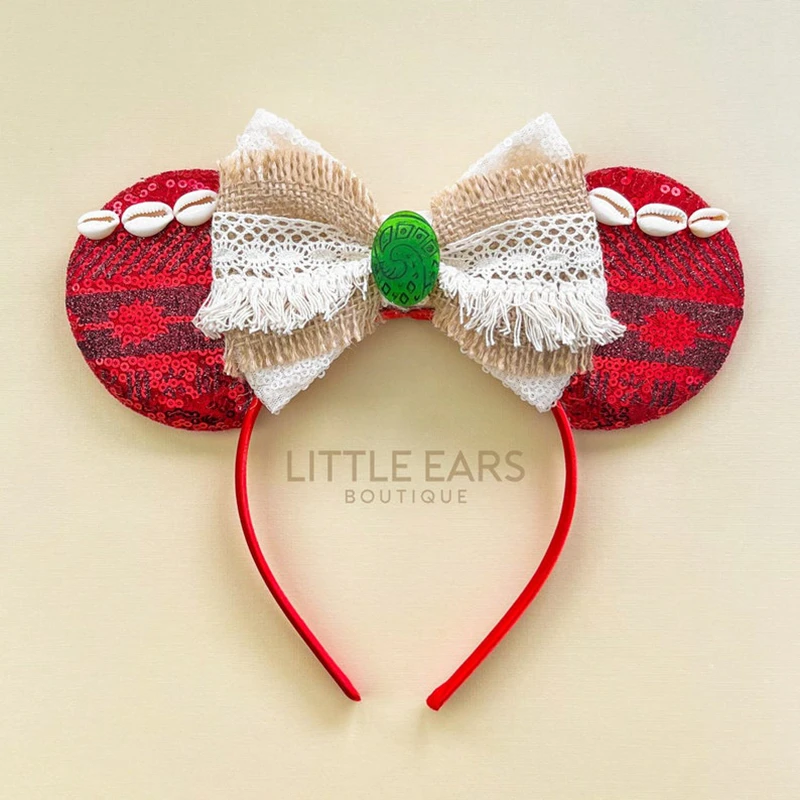 Disney Christmas Mickey Mouse Ears Fasce Moana Per Ragazze Bambini Accessori Per Capelli Con Fiocco Minnie Mouse Fasce Per Capelli Elk Headwear