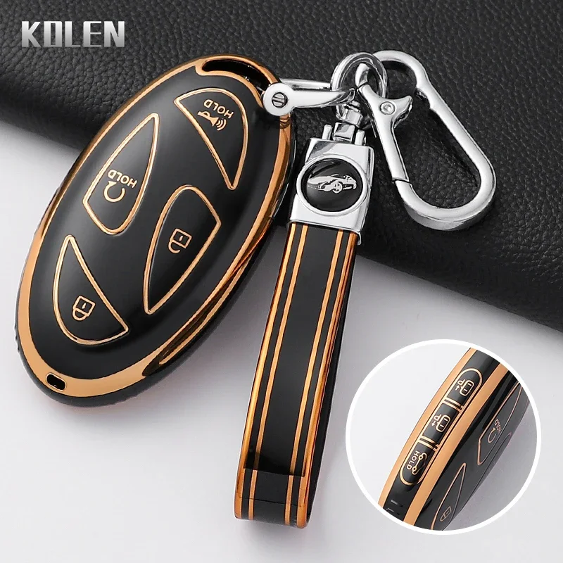 Fashion TPU Car Remote Key Case Cover with Keychain Fob Accessories