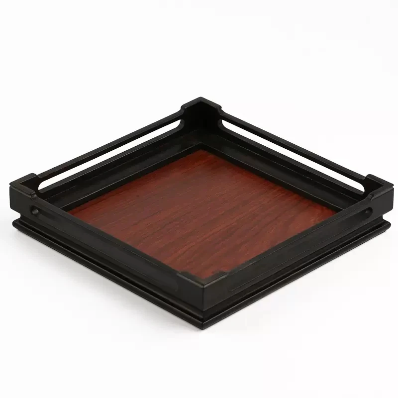 Carving Handicraft Ornament Base with Marble, Solid Wood Shelf, Flower Pot, Vase, Buddha Statue, Bracket