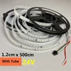 16.5FT 5M 24V Flow LED Strip Track Light waterproof DC24 SMD2835 For Outdoor Flexible Linear Strip Decorative Backlit Neon Light 4