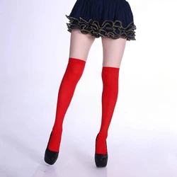 Vibrant Neon Thigh High Socks for Women - Sexy Evening Party Wear in Orange and Yellow (Red)