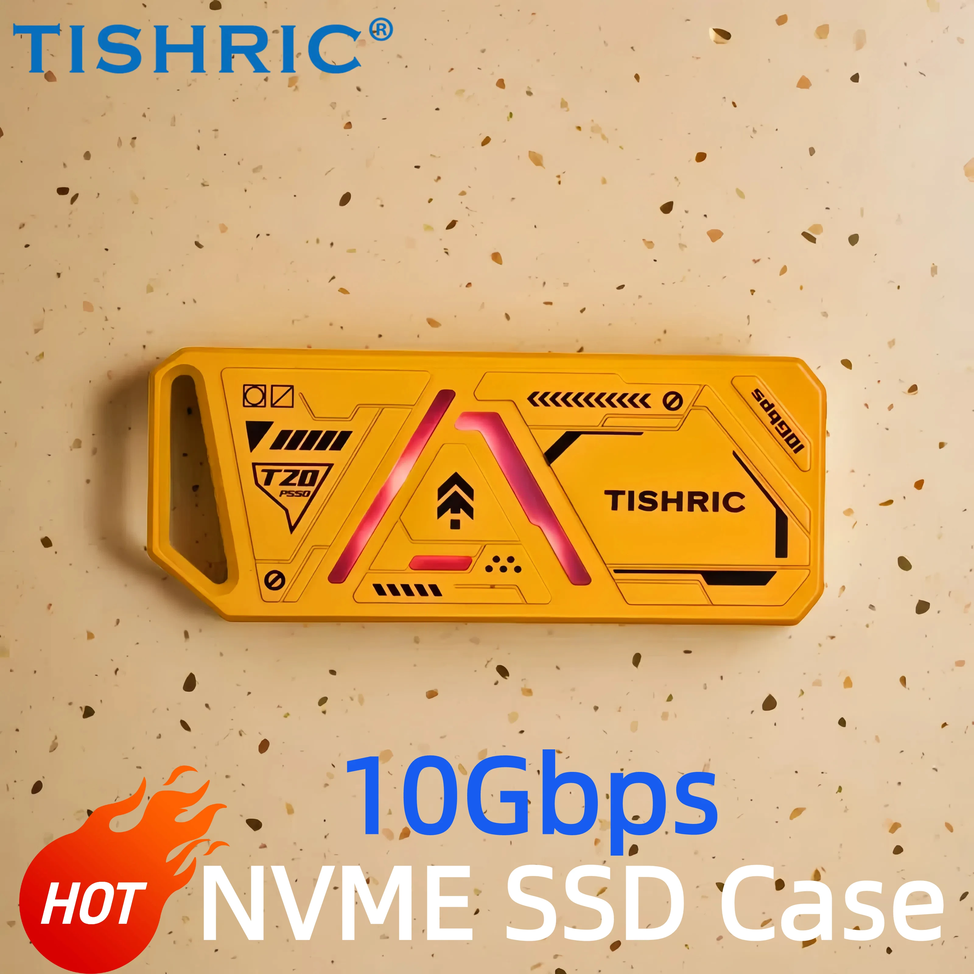 TISHRIC T20 10Gbps SSD NVME M2 Hard Drive Enclosure RGB CNC USB 3.0 To Type C Hdd Box For M.2 2230 2242 2260 2280 Hard Disk Case external hard drive case,ssd enclosure,hard drive enclosure