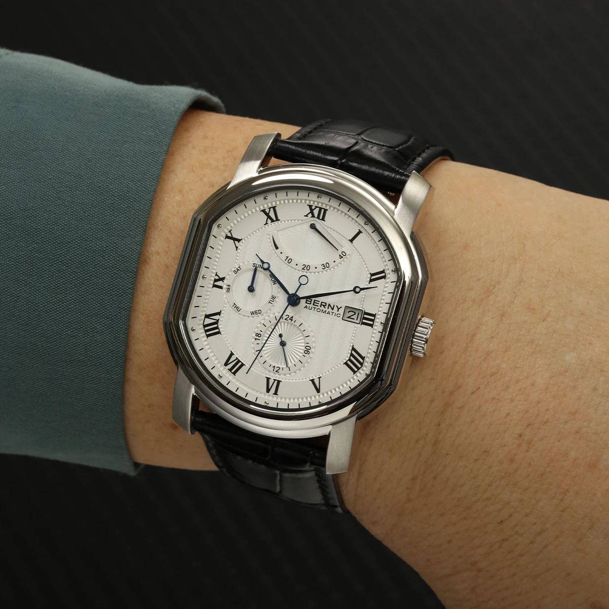 BERNY Männer Mechanische Uhr Miyota Movt Automatische Armbanduhr