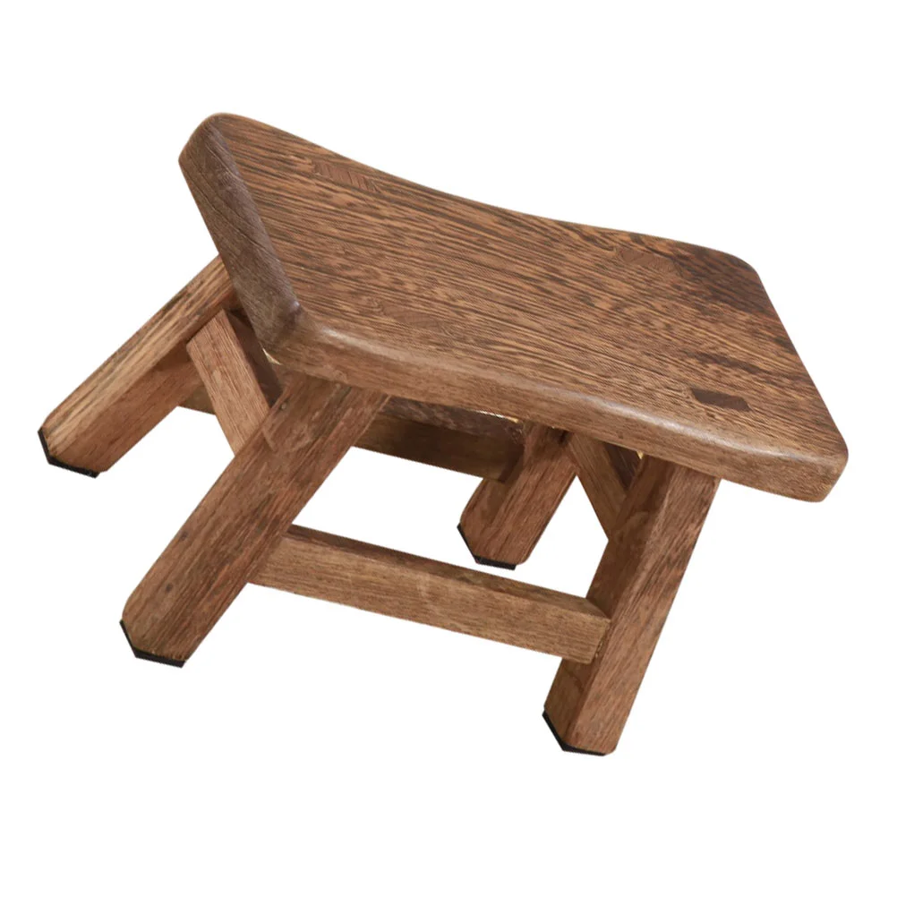 

Children's Stool Bathhouse Chair Wood Wooden Plate Rack Footstool Shoes Wearing Household