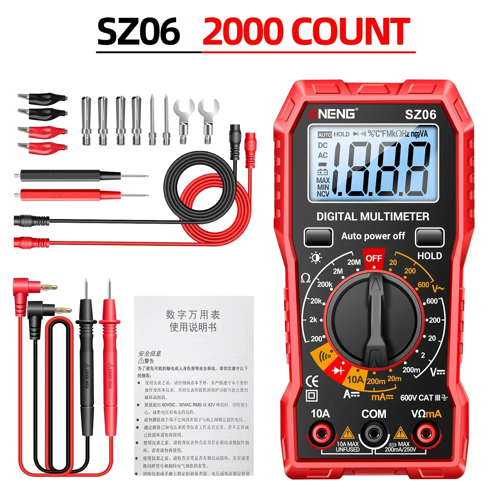 Advanced Smart Digital Multimeter for Voltage, Current, and Resistance Testing